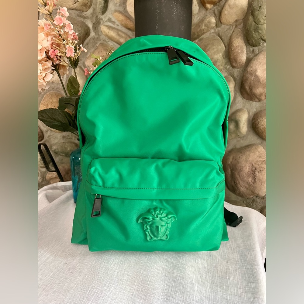 FLASH SALE Authentic Versace Nylon Backpack with Leather Trim